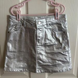 Shimmering Silver Kids Mini Skirt